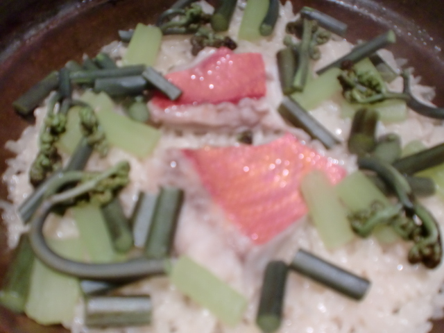 池尻おわんのブログ-金目鯛山菜ご飯２
